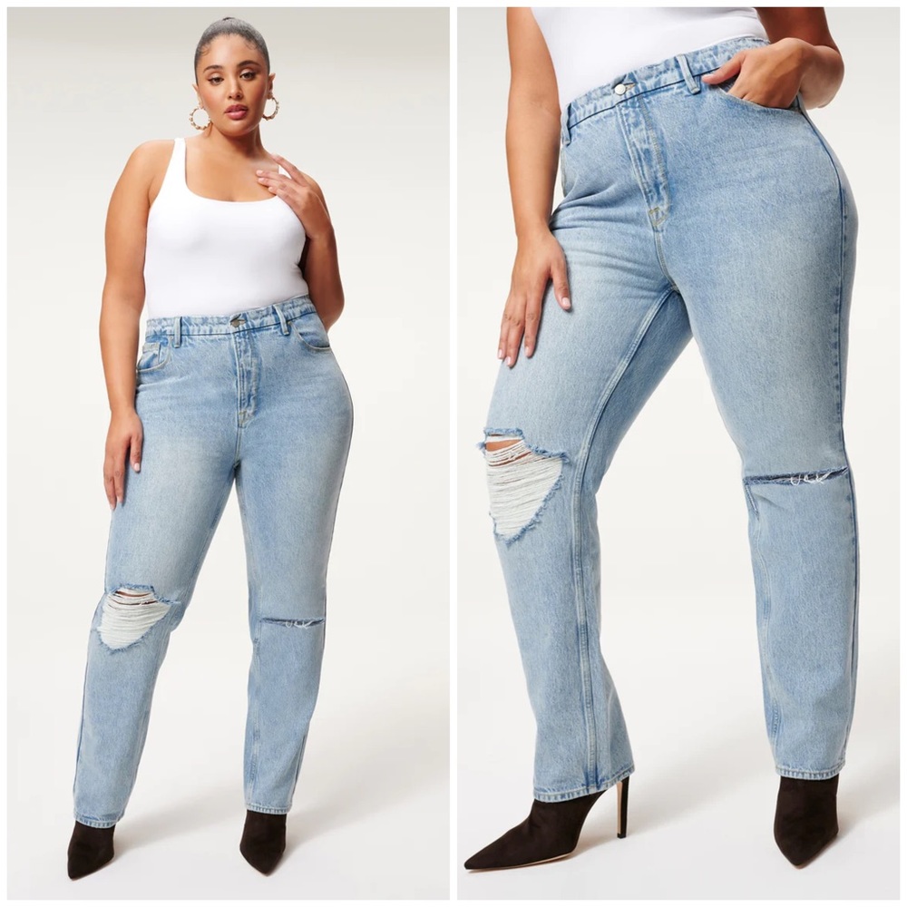 Good American Good Icon Straight Leg Jeans 90s icon